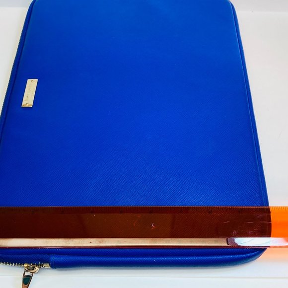 Kate Spade Laptop Sleeve 13.5 x 10 inches Blue Indigo Black Interior as is - Picture 11 of 11